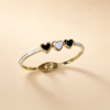27KA0500 Two-Tone Heart Charm Bangle