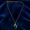 Emerald Leaf Teardrop Necklace