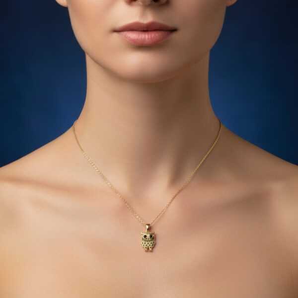 Textured Owl Pendant Necklace
