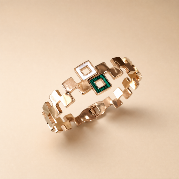 32KA0500 Emerald Geometric Kada Bangle