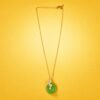 Jade-Style Round Pendant Necklace