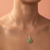 Jade-Style Round Pendant Necklace