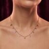 Multi-Color Stone Station Necklace