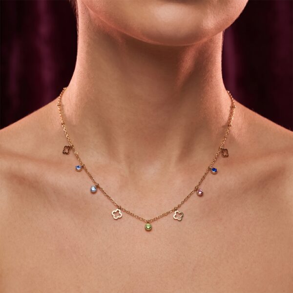 Multi-Color Stone Station Necklace
