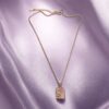 Floral Mosaic Rectangular Necklace