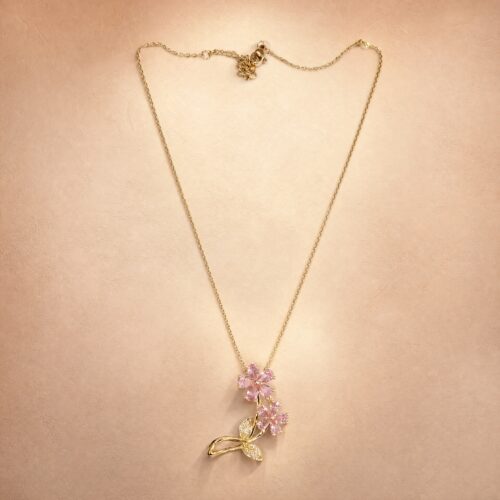44CH0250 Feminine Floral Cluster Necklace