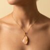 Warm Amber-Style Oval Necklace