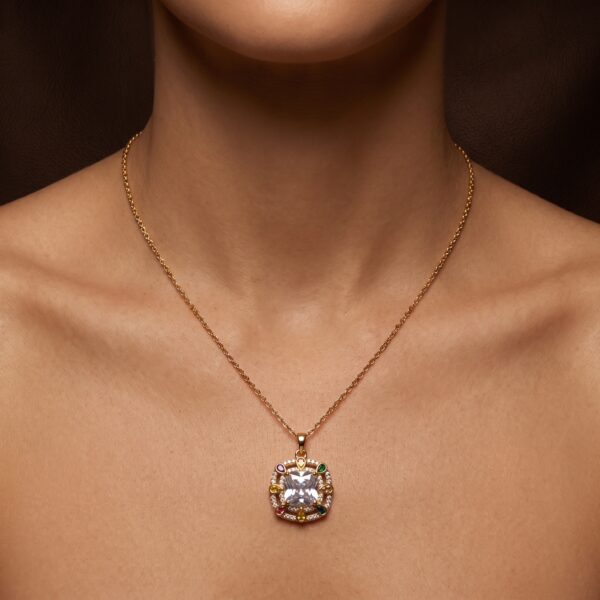 Sparkling Cushion-Cut Necklace