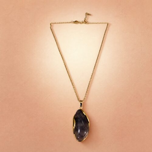 52CH0250 Natural Dark Stone Necklace