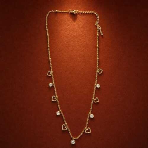 55CH0250 Polished Star Station Necklace