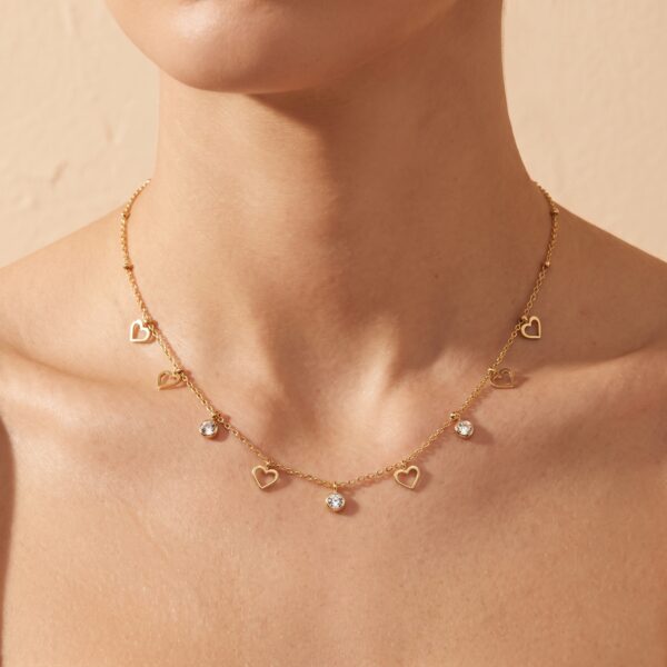 55CH0250(2) Polished Star Station Necklace