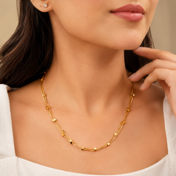Polished Heart Station Necklace